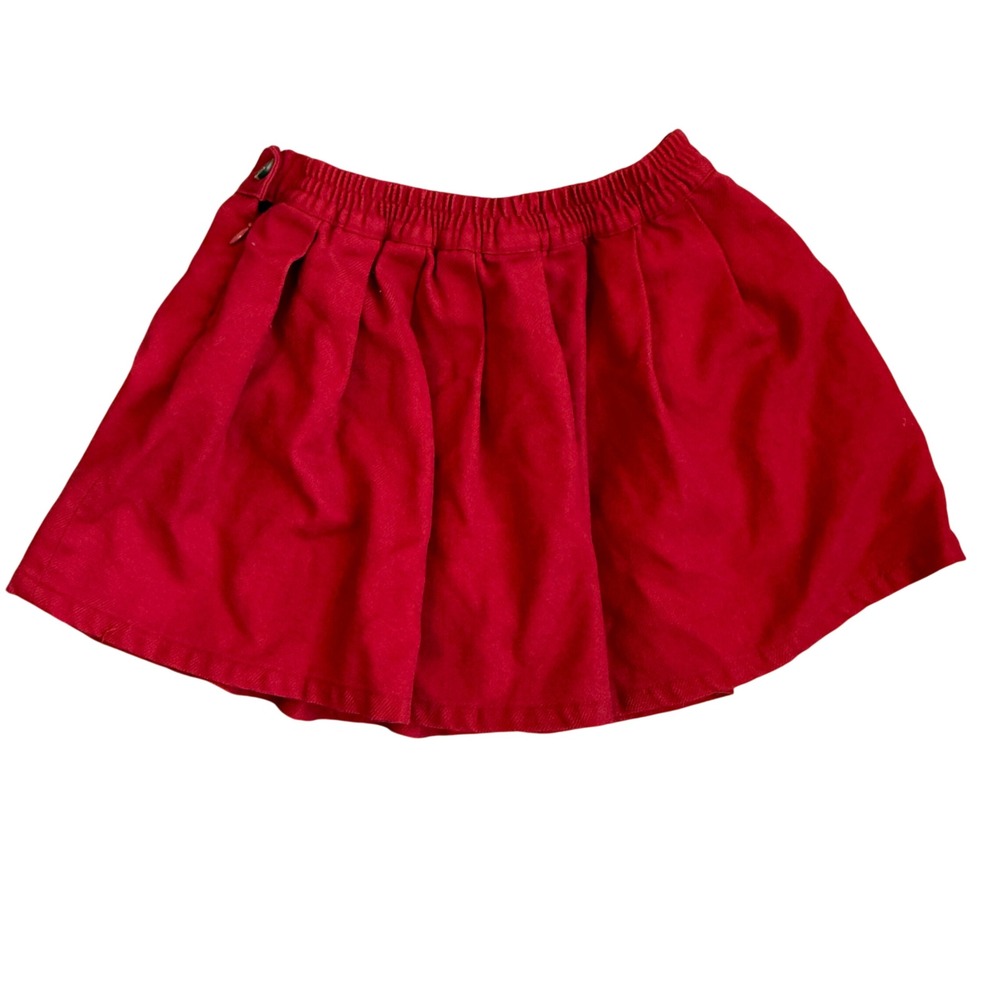 Vintage‎ Y2K Gymboree Red Pleated Skirt Floral Embroidered Waistband Girls 7 YRS - Picture 2 of 4